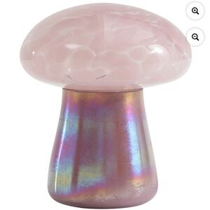 Elegant Pink Glass Mushroom Accent candle
